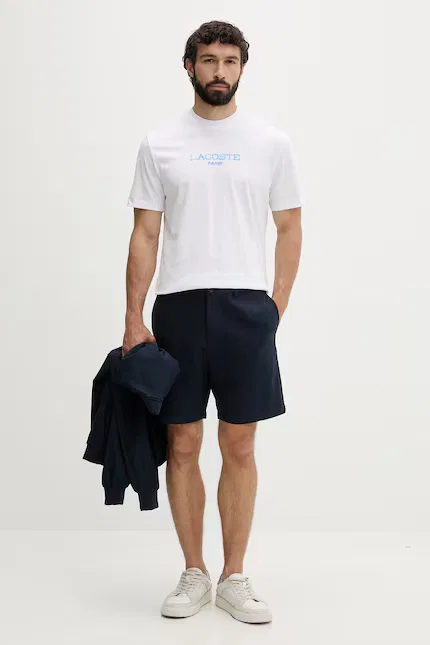 Футболка мужская Lacoste хлопок белый — фото 2