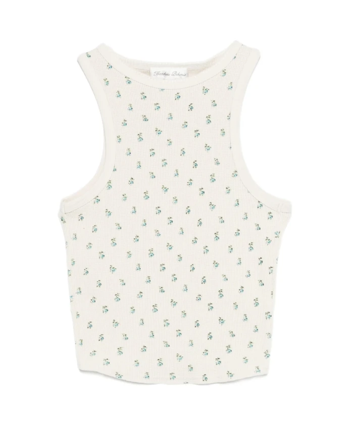 

Ребристый топ без рукавов с круглым вырезом. Frankies Bikinis, бежевый