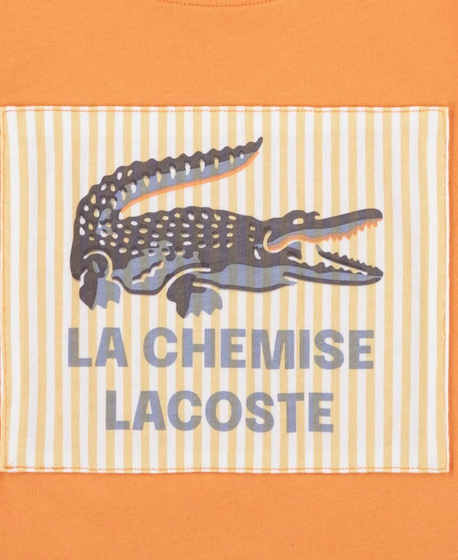 Детская футболка с круглым вырезом и аппликацией, размер 10-16 Lacoste — фото 3
