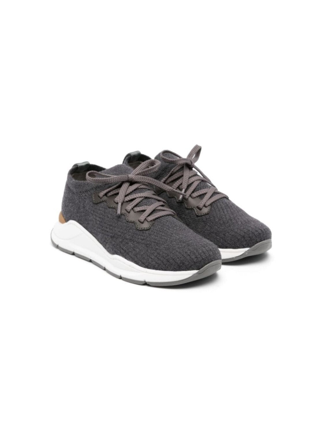 

Brunello Cucinelli Kids вязаные кеды, серый