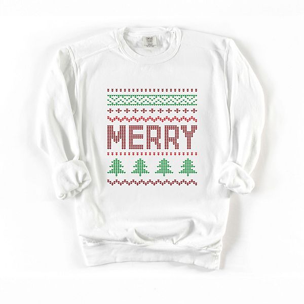 

Свитшот с принтом Ugly sweater merry Simply Sage Market, White