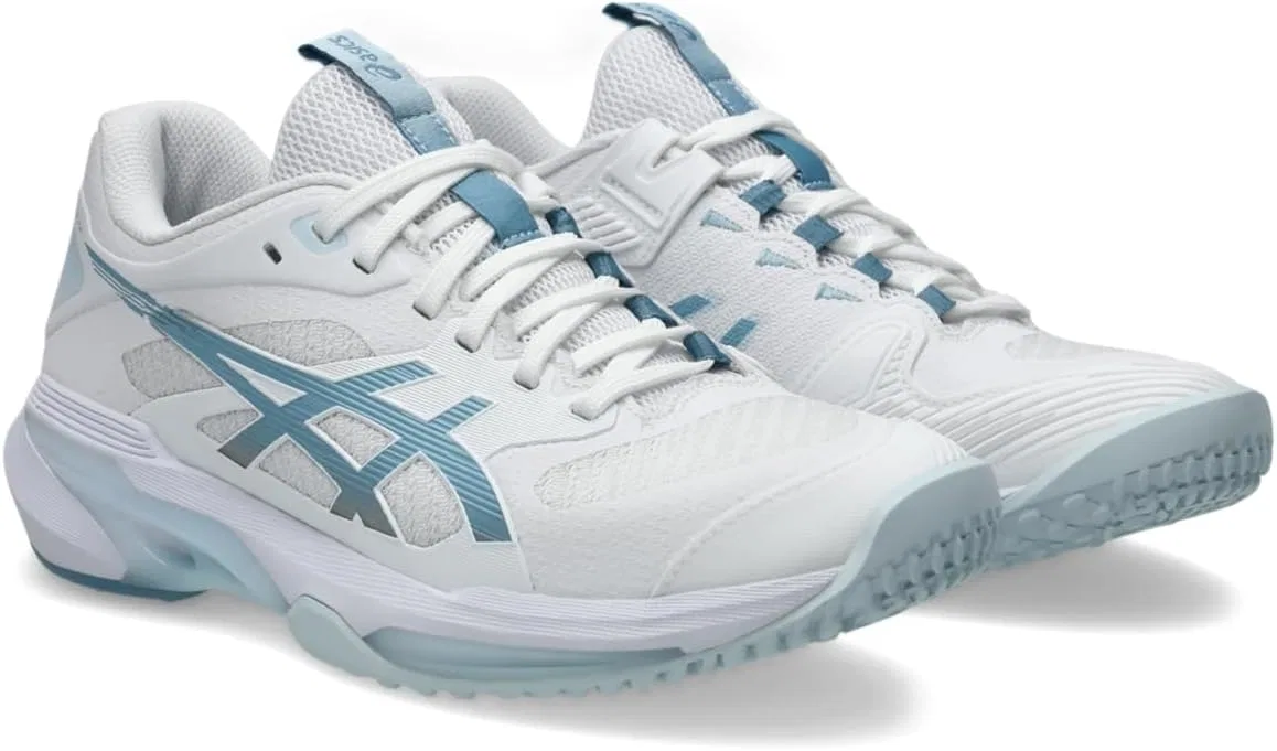 Кроссовки теннисные ASICS Solution Speed FF 4 OC, White/Saba Blue