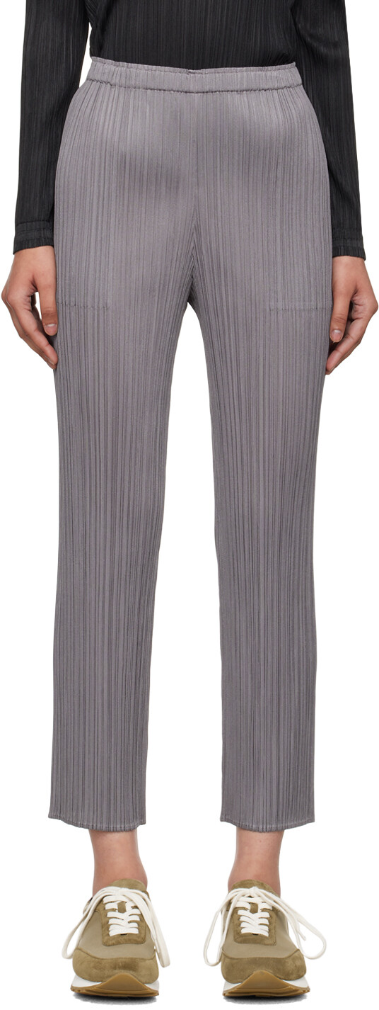 

Плиссированные брюки PLEATS PLEASE ISSEY MIYAKE, серый