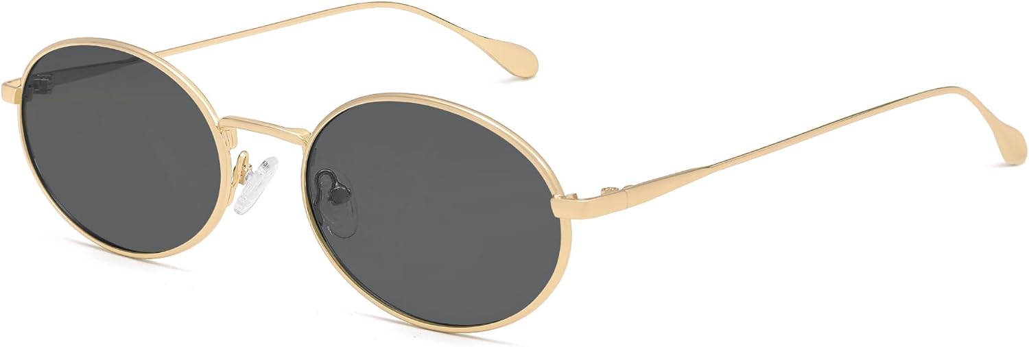 

Солнцезащитные очки VANLINKER Retro Oval Polarized для женщин и мужчин, винтажные, 90-е, с металлической золотой оправой, модель VL9872, C1-polarized Grey Lens/Gold Frame