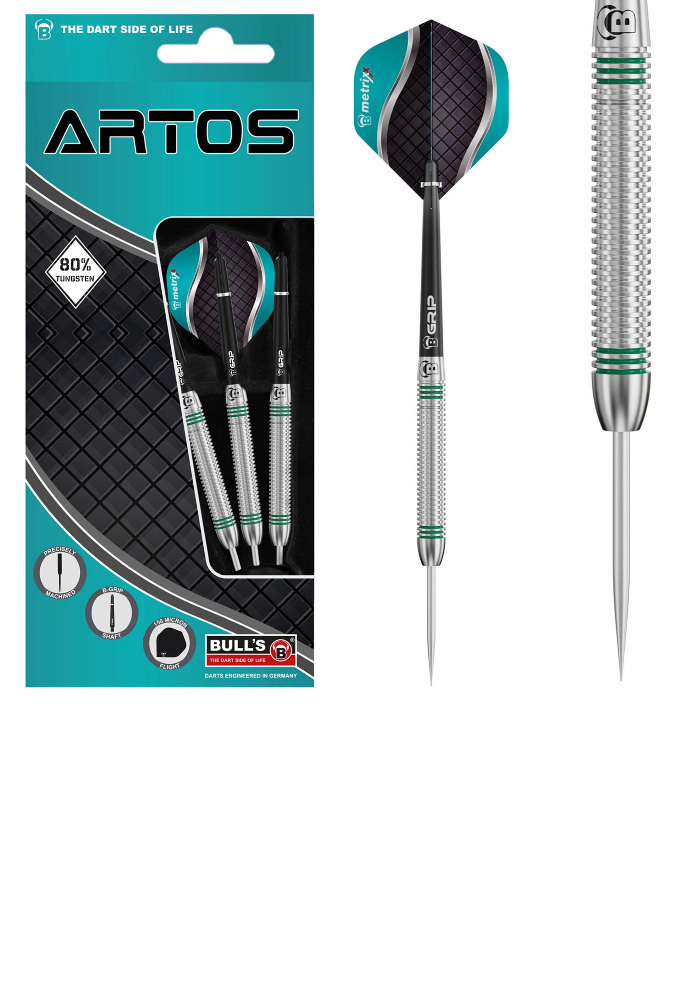 

BULL'S Спортивное снаряжение 'Artos AR1 Dartpfeile 80% Tungsten Darts-Set Anfänger 24 Gramm' в черном цвете