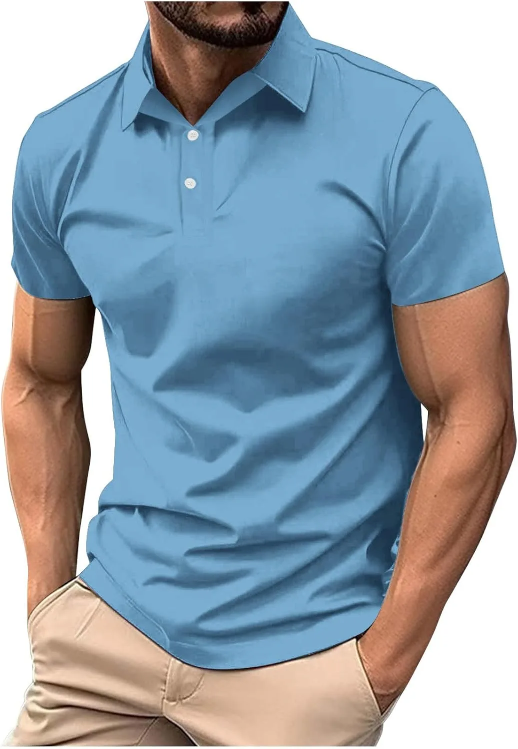 

Мужская поло с коротким рукавом для гольфа, влагоотводящая QUNPIU