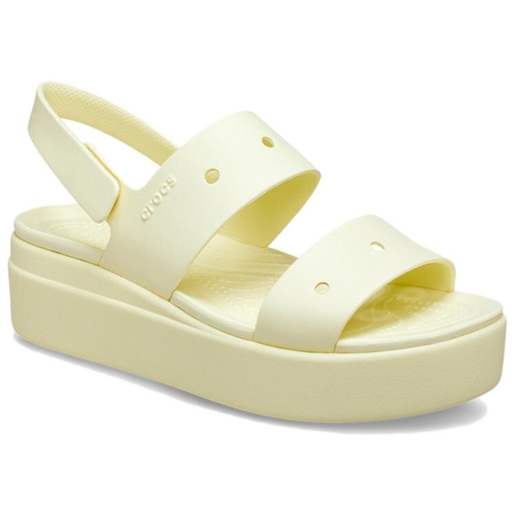 Пляжные сандалии женские кремово-желтые Crocs — фото 4