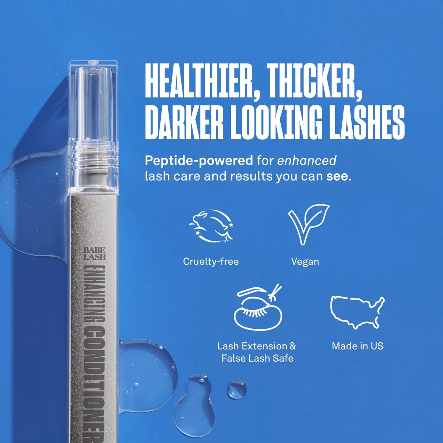 Babe Original Babe Lash Enhancing Conditioner - кондиционирующая сыворотка для ресниц с пептидами и биотином, способствует более густому и объемному виду, дополнение к Essential Lash Serum 3 мл, на 4 месяца (2 шт.) — фото 2