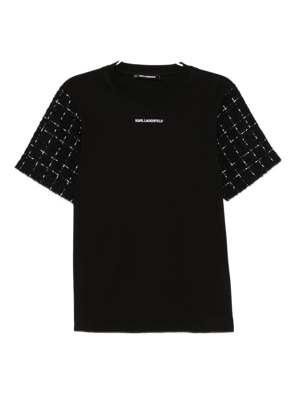 

Футболка из букле с вышитым логотипом Karl Lagerfeld, черный