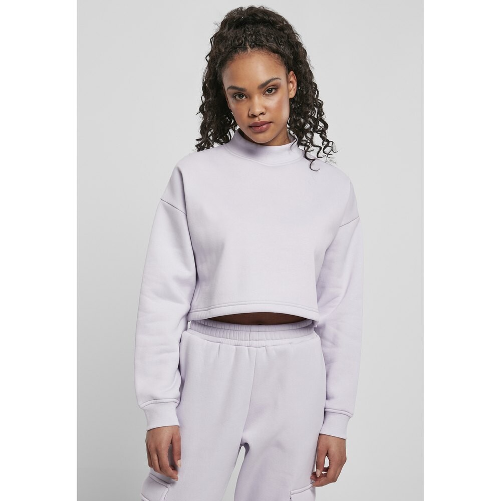 

Толстовка Urban Classics Cropped Oversized High Neck Crew Big, фиолетовый