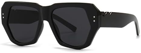 

Солнцезащитные очки Retro Polygon для женщин, модные градиентные очки с защитой от УФ-излучения UV400 для мужчин, трендовые солнцезащитные очки с заклепками MTZJH, Black Grey