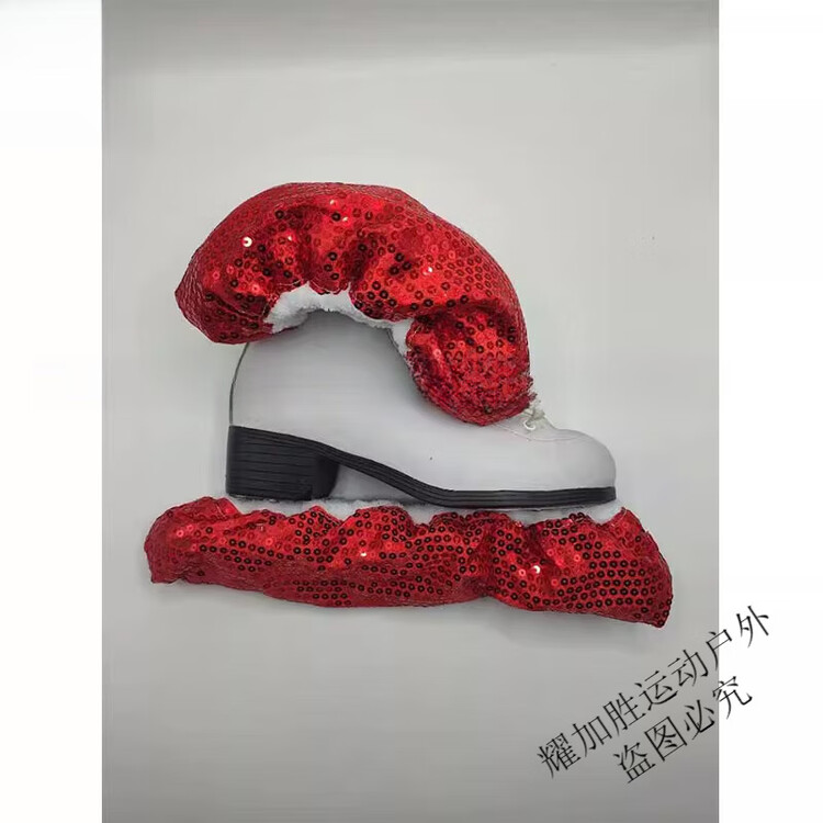 

HEAD ZKHE Чехлы для лезвий коньков для фигурного катания, впитывающие плюшевые с пайетками, одна пара ярко-красные пайетки