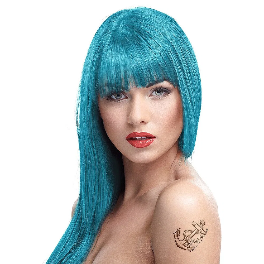 Полуперманентная краска для волос «Crazy Color Semi-Permanent Colour Hair Dye 100ml» (синий нефрит) Crazy Color, Blue — фото 3