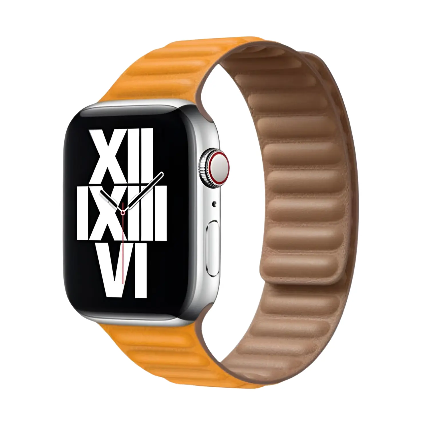 

Ремешок Apple совместимый Кожаный материал Zhongwo, Имбирно-желтый