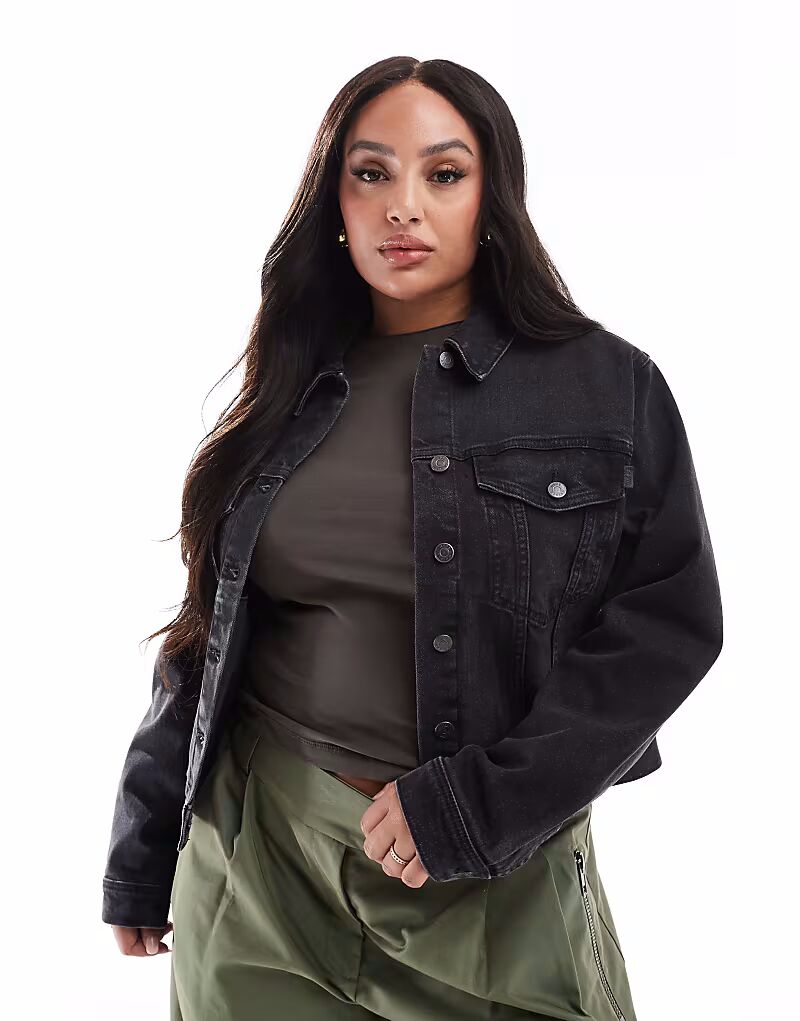 

Джинсовая куртка в стиле вестерн ASOS DESIGN Curve черного цвета ASOS Curve