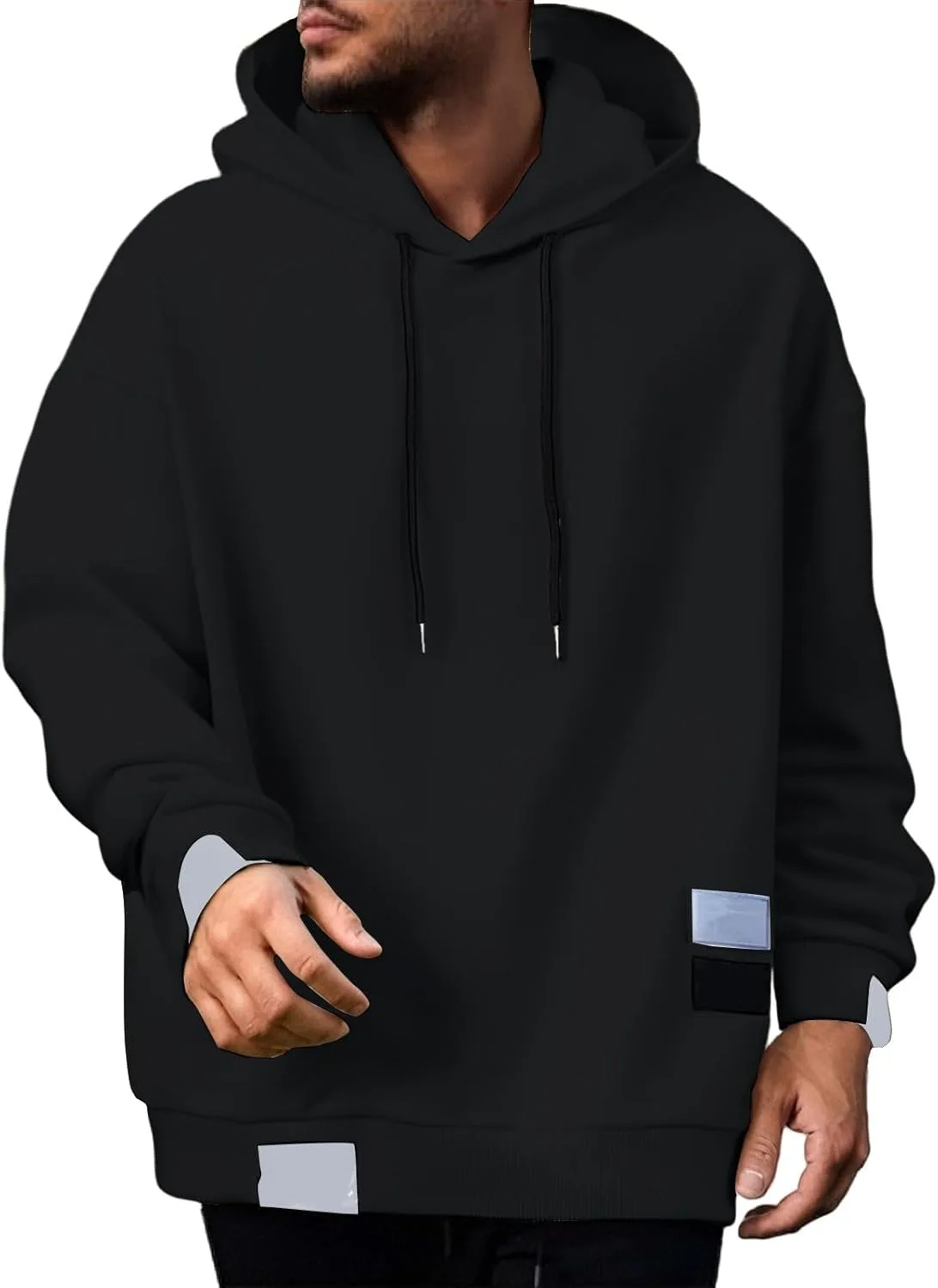 

Толстовка с капюшоном для мужчин, свободный крой, с длинным рукавом