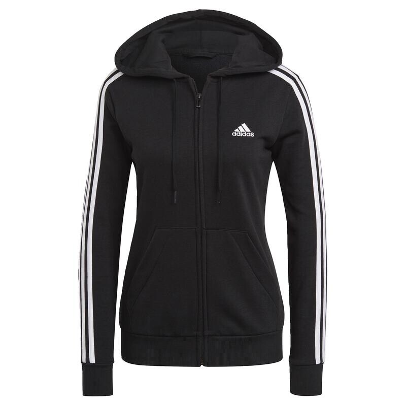 

Куртка с капюшоном и тремя полосками Essentials из френч терри ADIDAS, цвет blanco