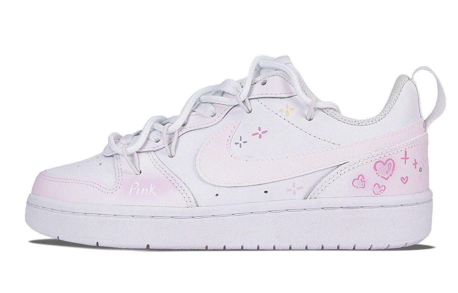 

Кроссовки Nike Court Borough Skateboard Shoes Women's Low-Top Pink, Белый, Кроссовки Nike Court Borough Skateboard Shoes Women's Low-Top Pink