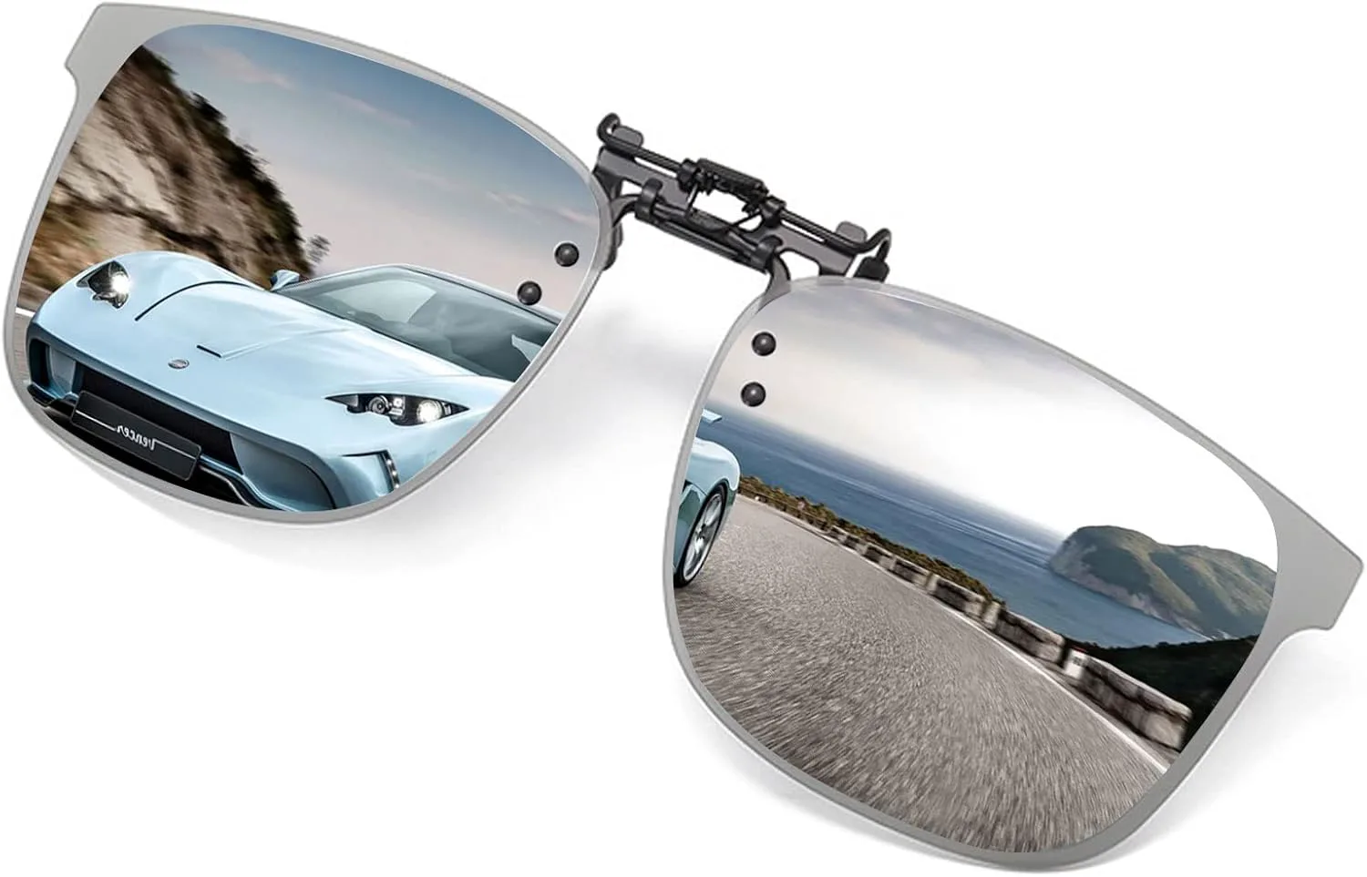 

Поляризованные солнцезащитные очки-клипсы для ношения поверх очков с диоптриями, унисекс, с защитой от УФ-излучения UV400 и антибликовым покрытием FF FRAZALA, Silver