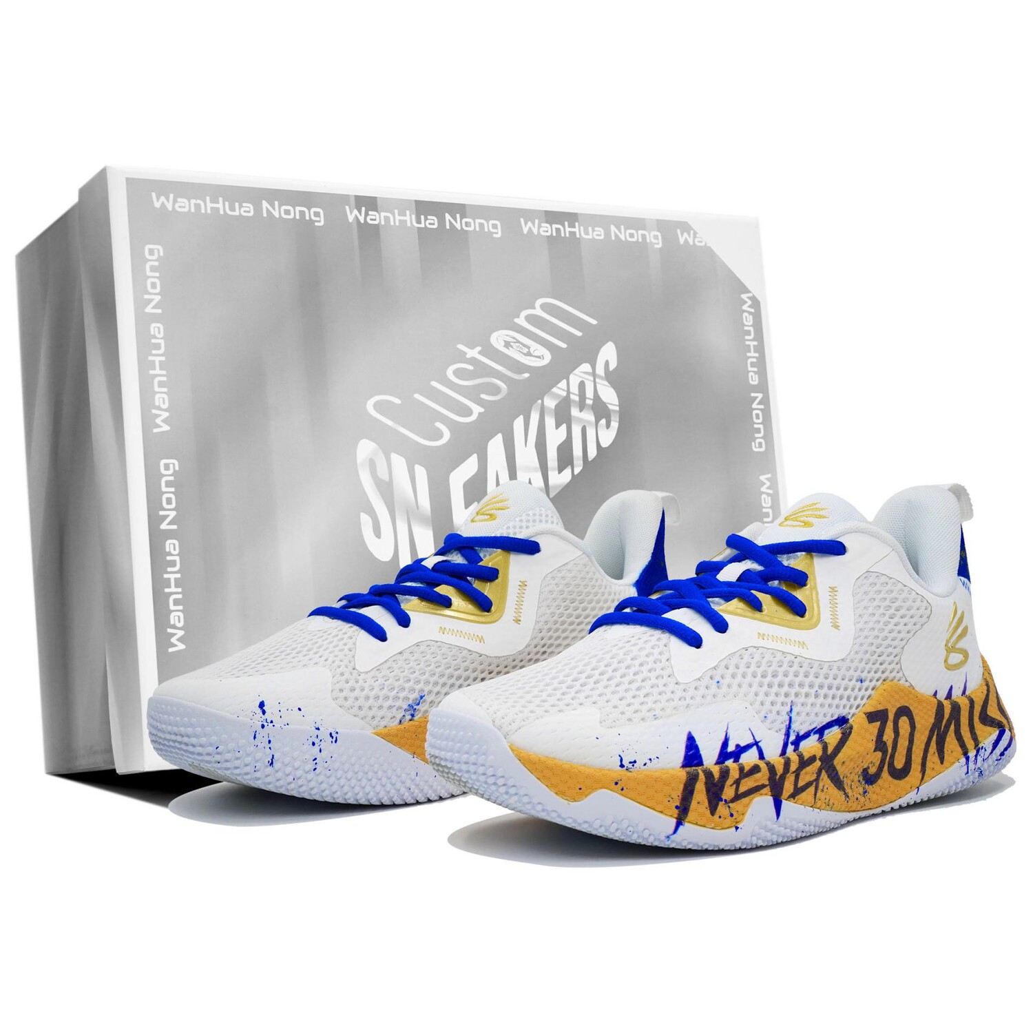 

Баскетбольные кроссовки Basketball Shoes Men Low-Top Yellow/blue Under Armour
