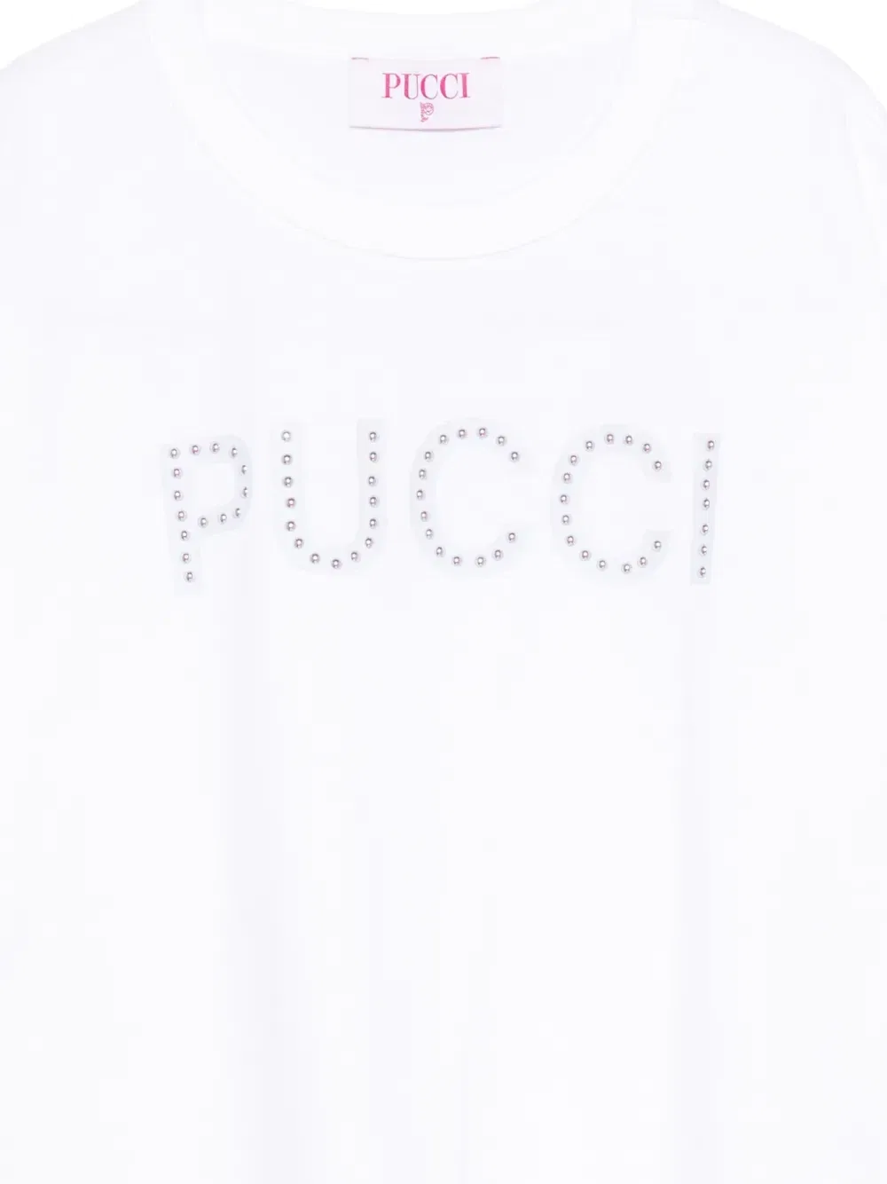 Футболка с логотипом, украшенным кристаллами PUCCI Junior, белый — фото 3