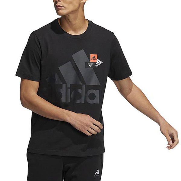 Футболка Men's adidas Mh Bp3 Tee1 Alphabet Logo Printing Round Neck Short Sleeve Black T-Shirt, черный — фото 3