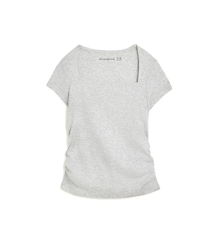 Топ Ava с коротким рукавом Abercrombie Kids, ANF Light Grey Heather