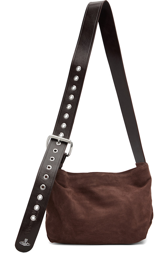 

Vivienne Westwood Маленькая сумка через плечо Maxime из коричневой замши