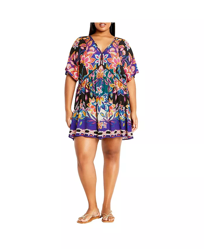 

Пляжный кафтан Plus Size Island Breeze CITY CHIC, мультиколор