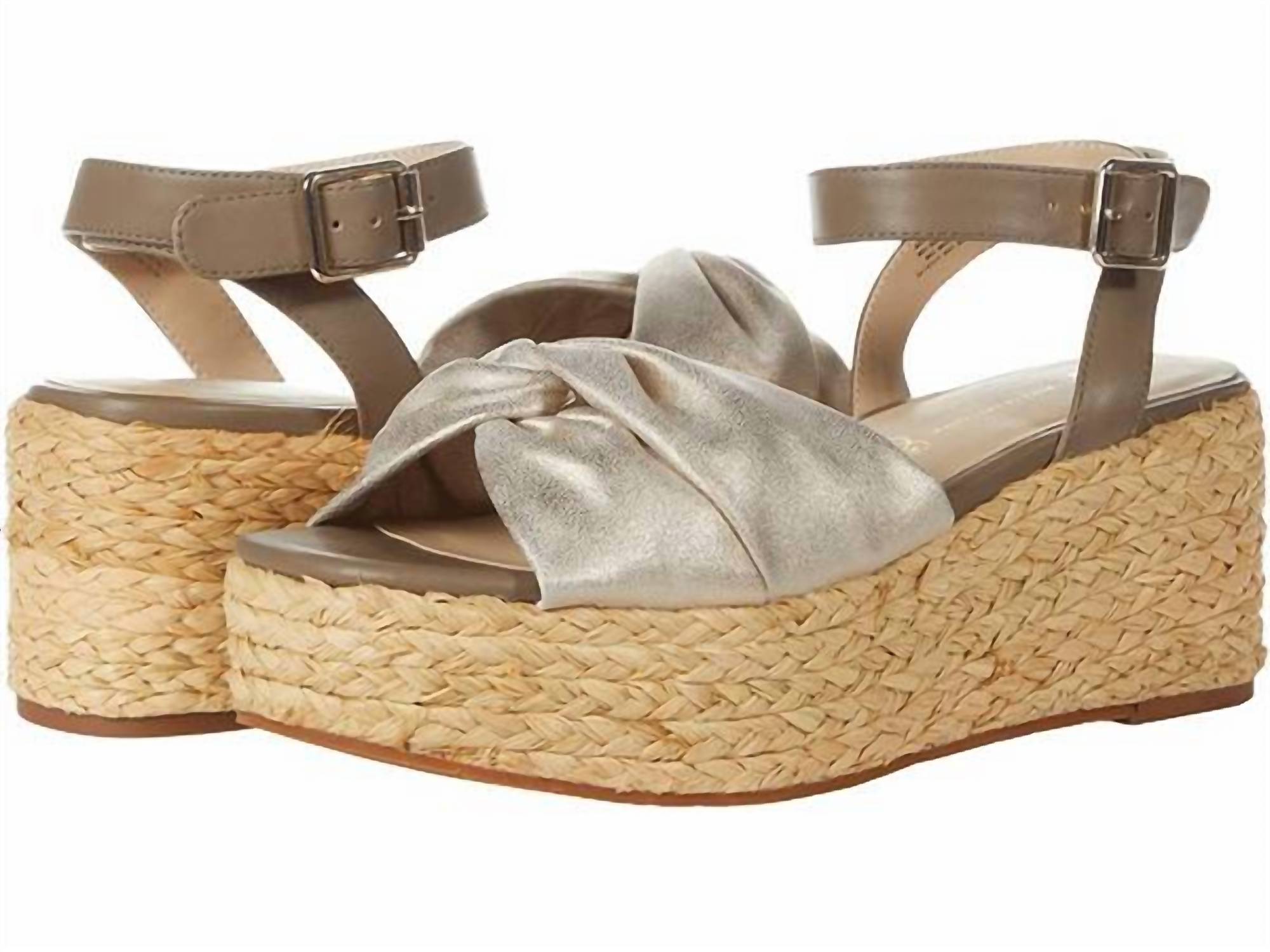 Winning Espadrille Sandals In Gold Distressed Metallic BC Footwear