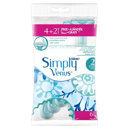 

Бритвы одноразовые, 6 шт. Gillette, Simply Venus 2