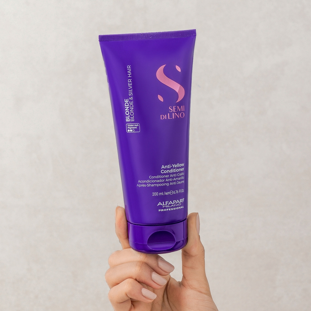 Кондиционер Semi di lino blonde с фиолетовыми пигментами для светлых и осветленных волос Alfaparf Milano, 200 мл — фото 2