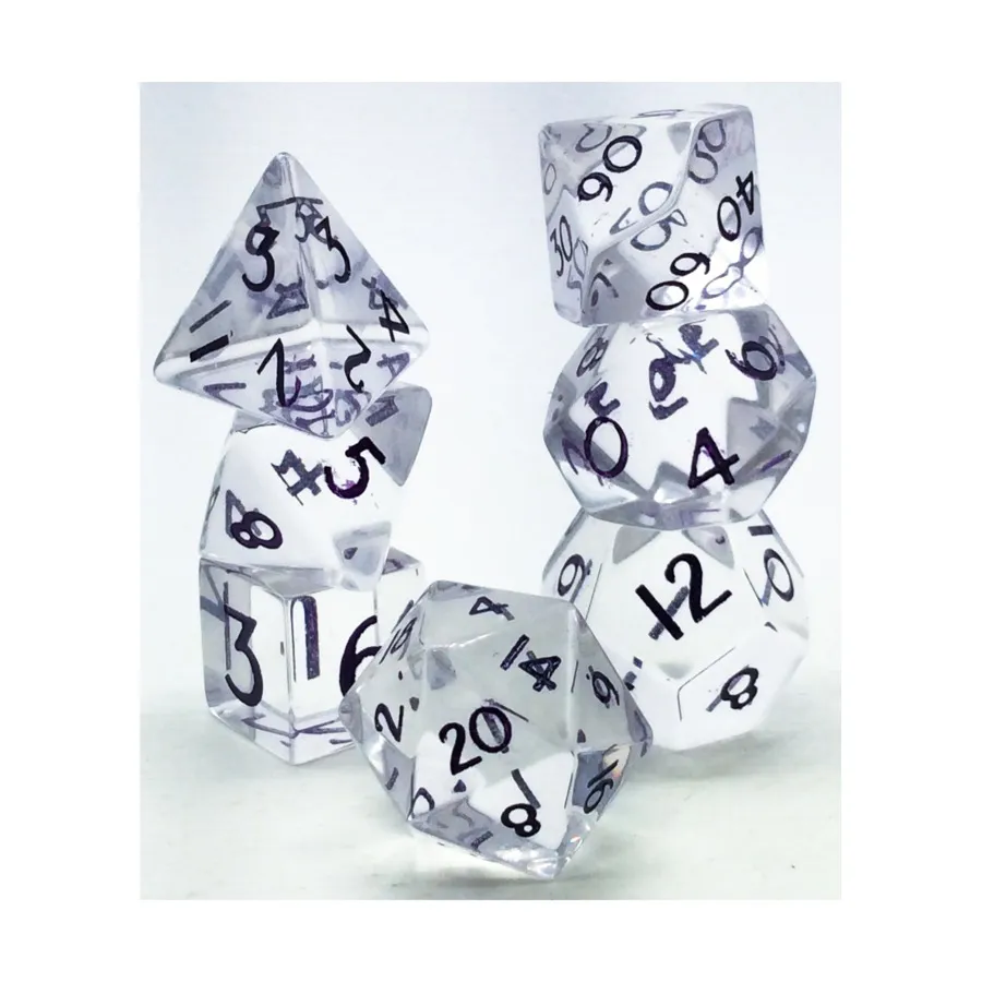 

Набор Crown Crystal Poly - фиолетовый (7), Crystal & Bone Dice (Level Up Dice)
