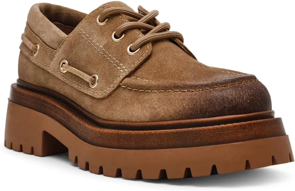 Мокасины на платформе Steve Madden Detroit выполнены в бежевом цвете — фото 2