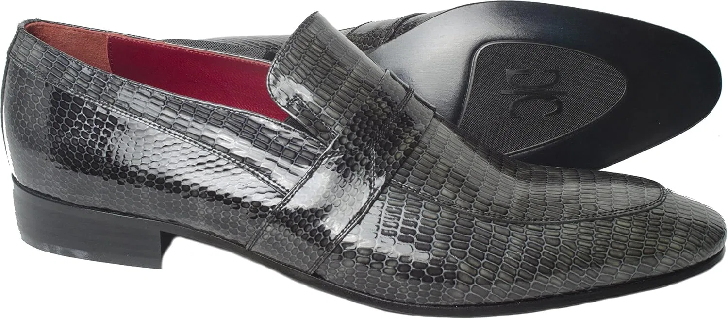 Лоферы мужские из кожи ящерицы Giovanni Conti, серый — фото 3
