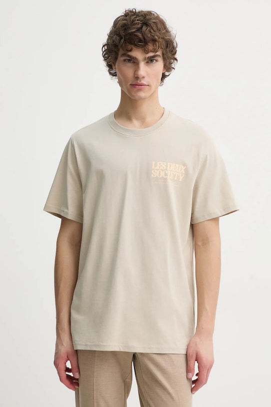 

Хлопковая футболка Les Deux, бежевый