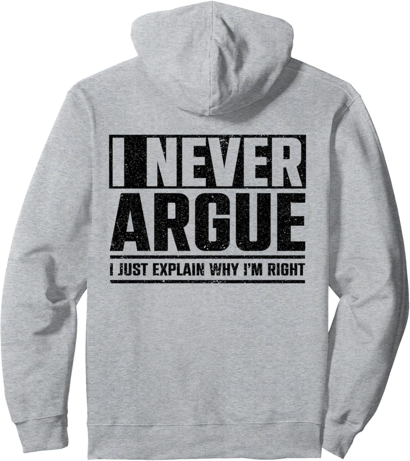 

Толстовка, Я никогда не спорю, я просто объясняю, почему, в правильной толстовке Never Argue I Just Explain Why Im Right, серый