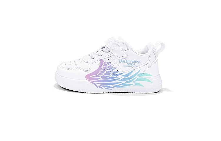 

Прочные дышащие легкие низкие детские скейтерские кроссовки Kids' Cold cicadas yesterday, белый