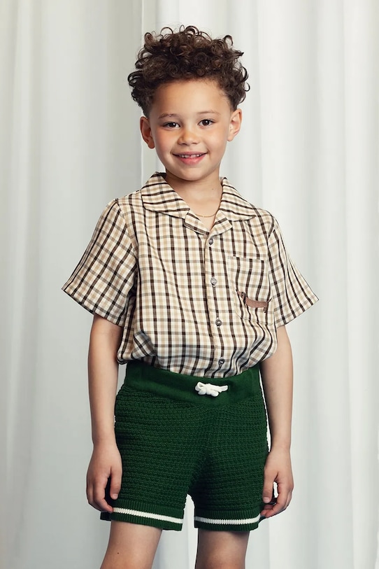 

Рубашка в клетку Gingham Mini Rodini, бежевый