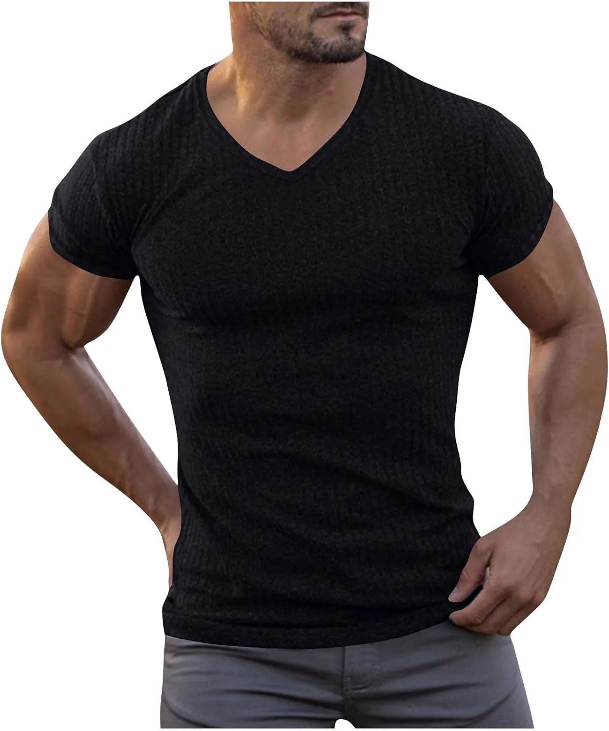 

Мужская футболка с V-образным вырезом, Slim Fitted, для тренировок