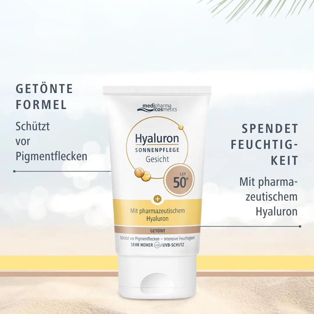 Тонирующий солнцезащитный крем Medipharma Cosmetics Hyaluronic Sun Care SPF 50+ 50 мл ‎Medipharma Cosmetics — фото 3