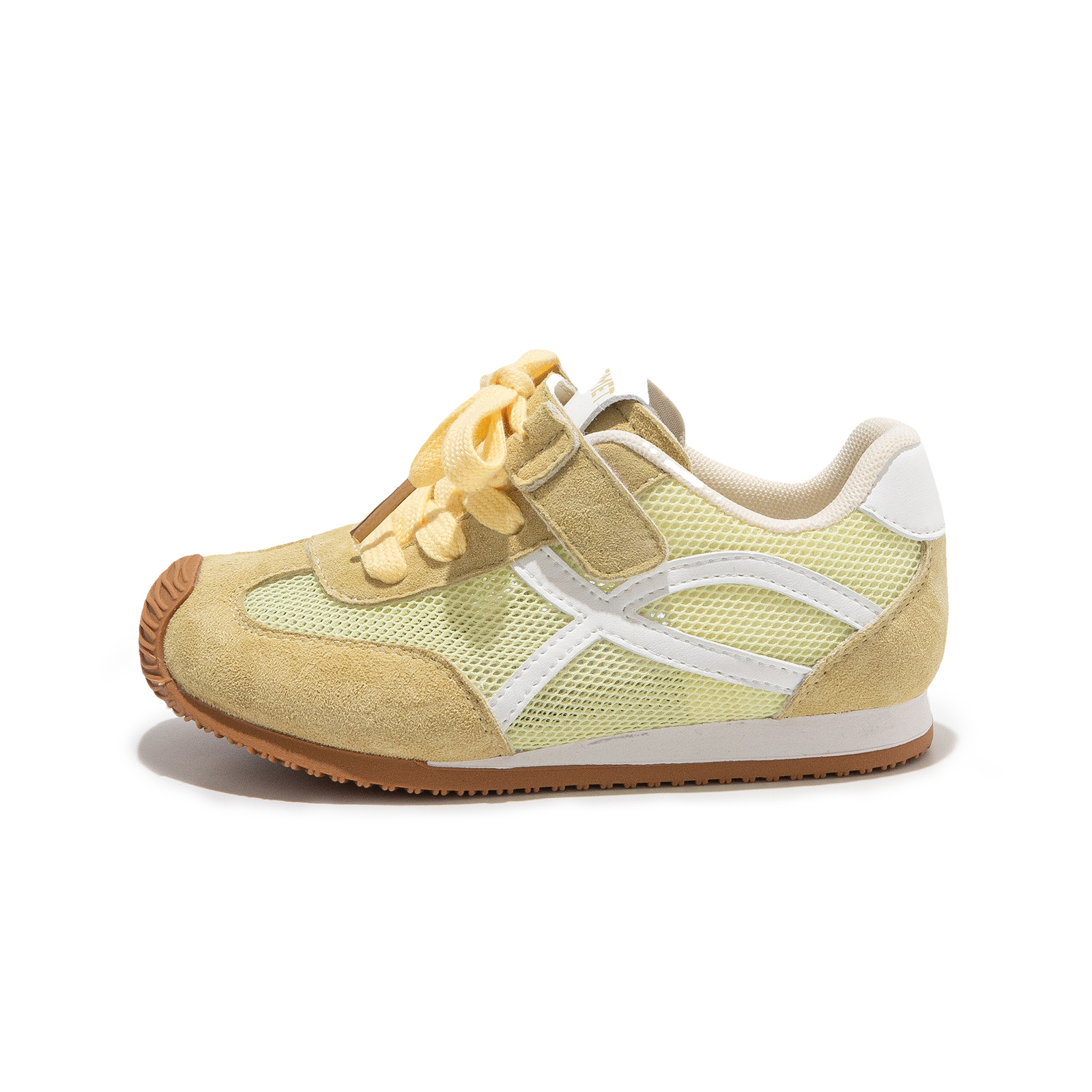 

Нескользящие, дышащие, легкие, амортизирующие низкие детские кроссовки для повседневной носки. Tongmengqiantian, желтый