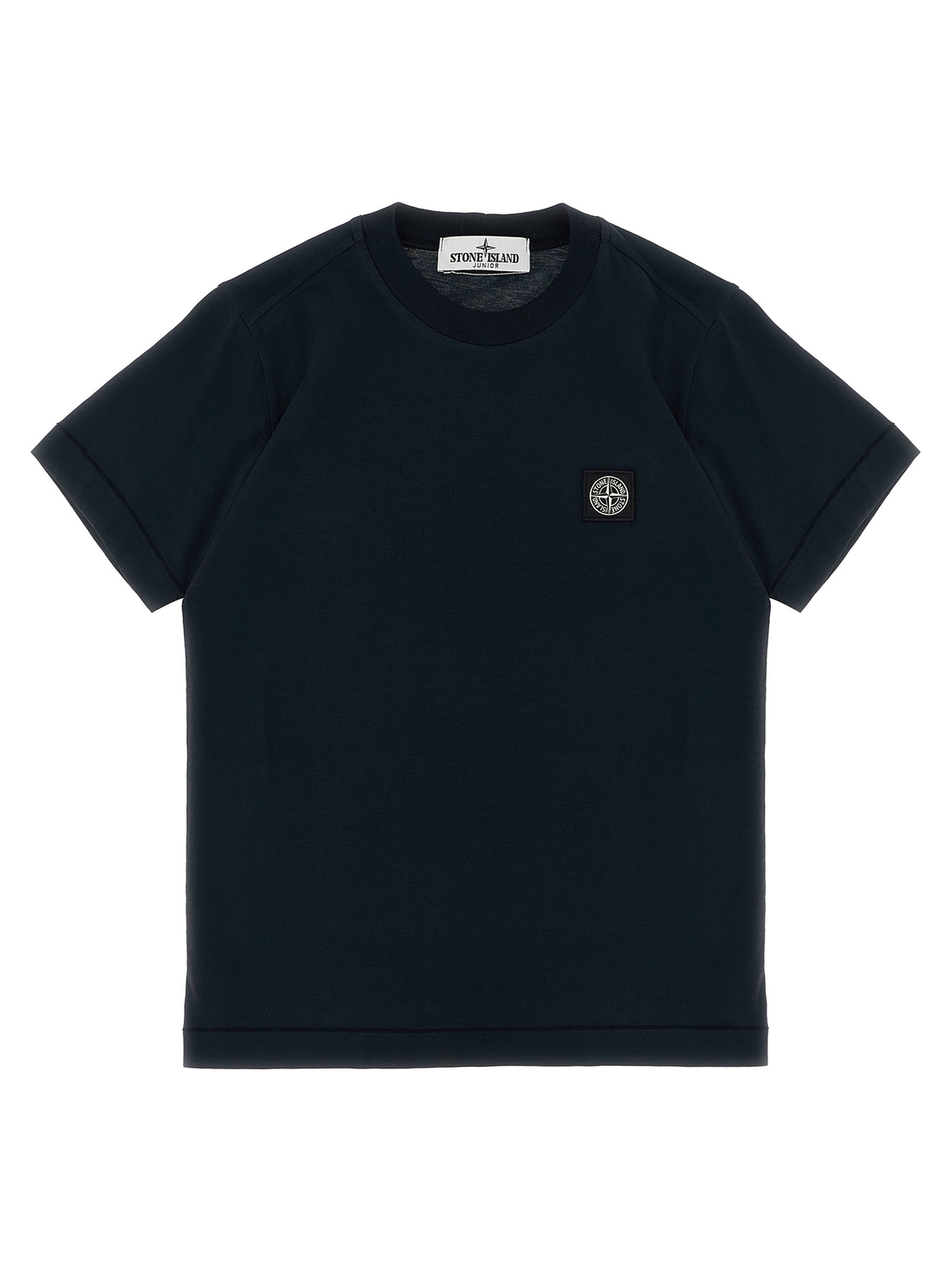 

Футболка с нашивкой-логотипом Stone Island Junior, черный