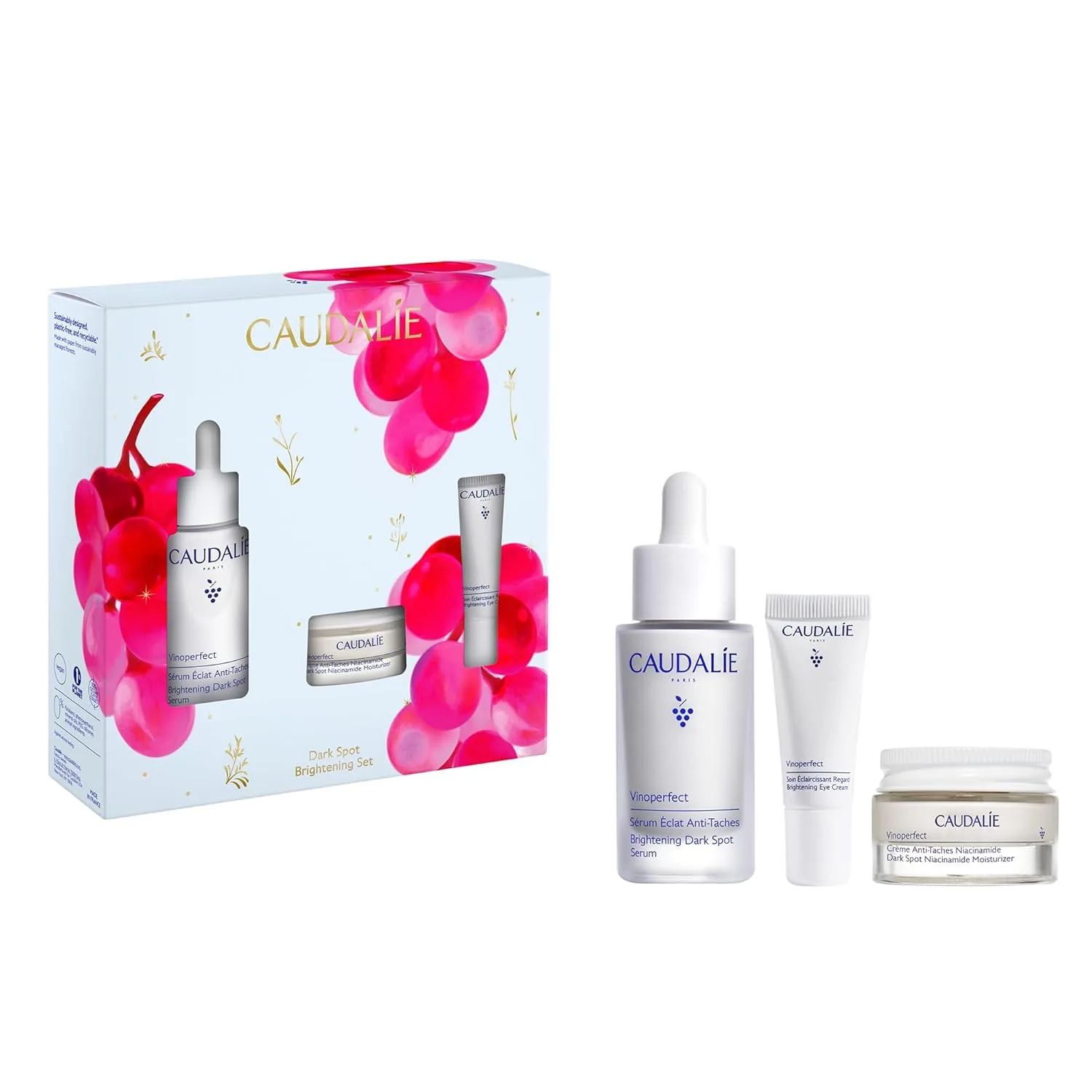 Осветляющая сыворотка от темных пятен Caudalie Vinoperfect, альтернатива витамину С - в 62 раза эффективнее витамина С, с виниферином для заметно более светлого и ровного цвета лица. 29,6 мл (1 шт.)