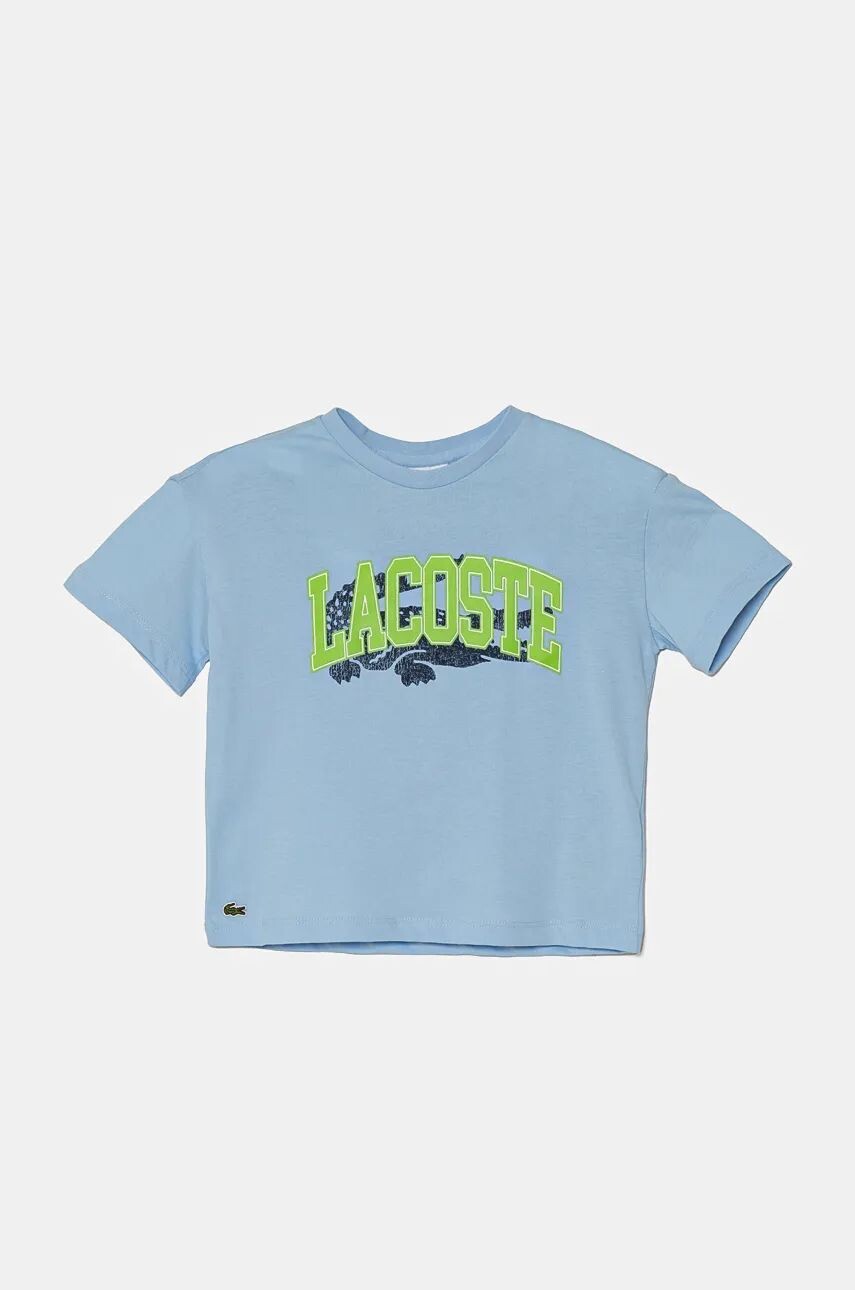 

Детская хлопковая футболка Lacoste, синий