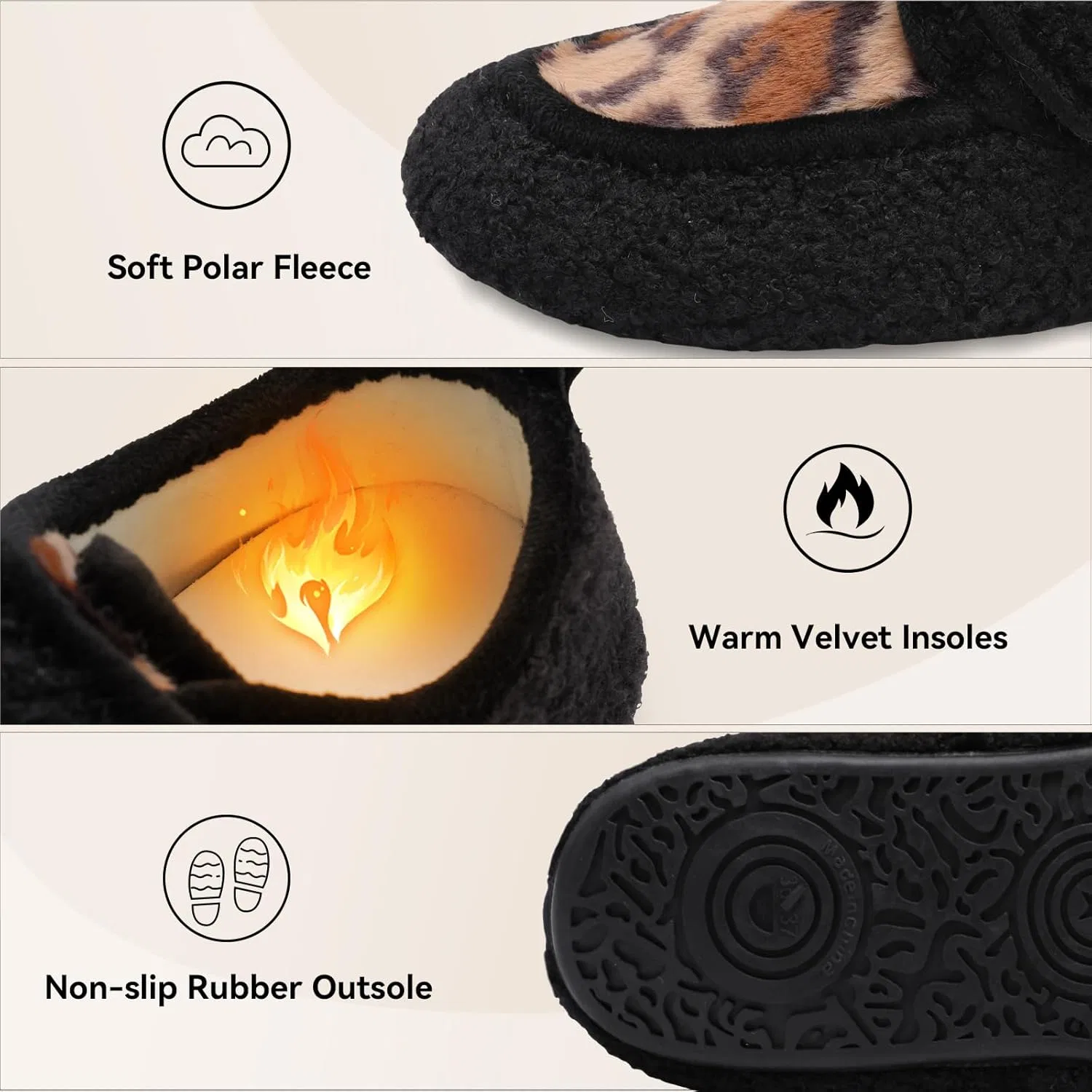Тапочки широкие с регулировкой, BARERUN, Black Leopard — фото 4