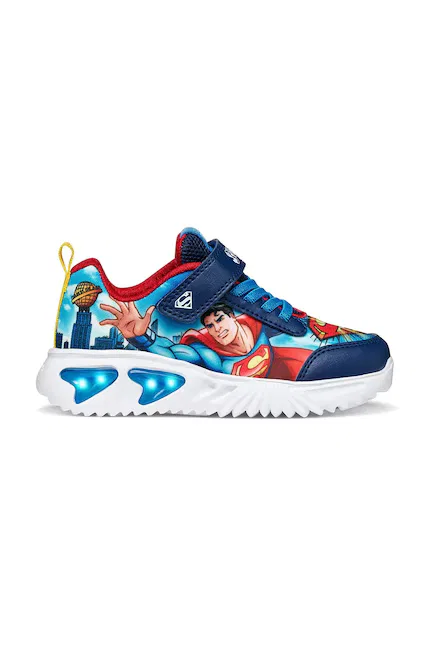 Кроссовки со светодиодами ASSISTER x Superman Geox, синий — фото 3