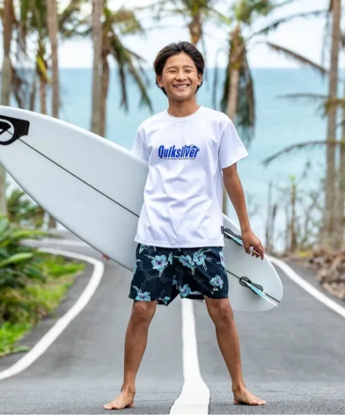 Рашгард детский с коротким рукавом Quiksilver REPLAY SS YOUTH, белый — фото 2