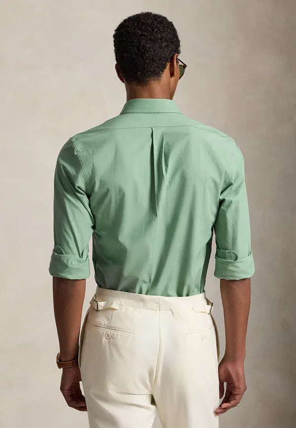Рубашка из поплина с эффектом стрейч, Slim fit, Polo Ralph Lauren, выцветшая мята — фото 3
