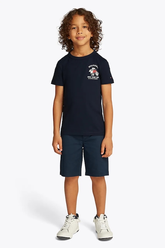 

Детская хлопковая футболка Tommy Hilfiger, темно-синий